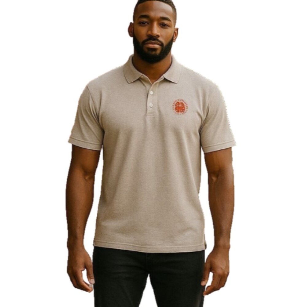 Men's NEW Polo Shirt Size Large Singapore Classic Heritage Soft Gray 2 Button